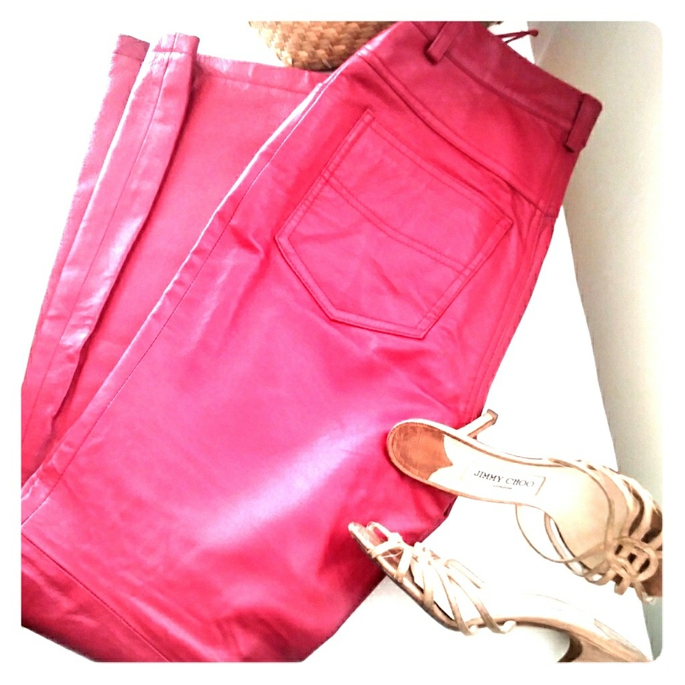 Vintage Sexy Red Leather Jeans 💄